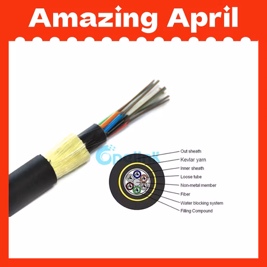 Cable de fibra óptica para exteriores, totalmente dieléctrico
