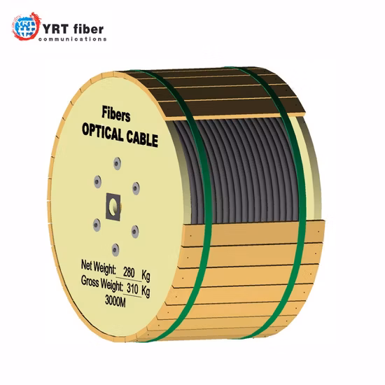 Cable de fibra óptica monomodo blindado para exteriores con chaqueta de HDPE de fibra G652D GYXTW